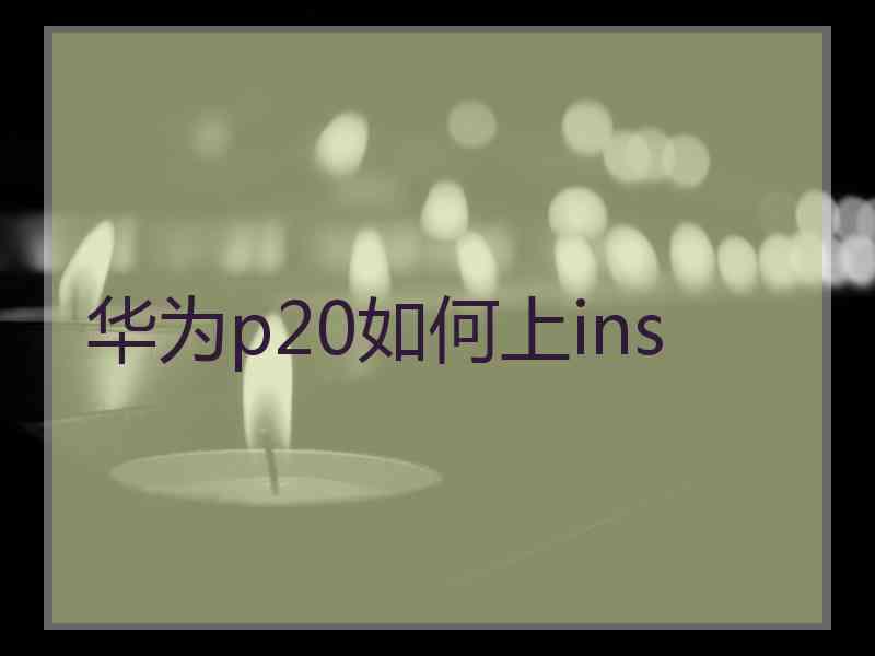 华为p20如何上ins